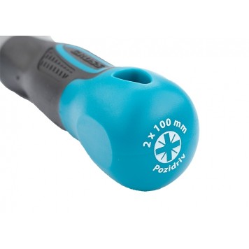 12159 | Отвертка PZ2 x 100 мм, S2, трехкомпонентная ручка, GROSS-3