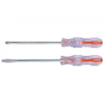 134001 | Отвертка SL3 х 75 мм, прозрачная рукоятка, углеродистая сталь, SPARTA СRYSTAL-0