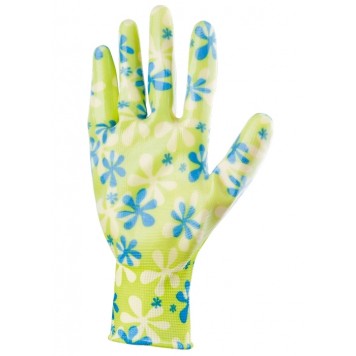 67741 | Перчатки садовые из полиэстера с нитрильным обливом, зеленые, S, PALISAD-3