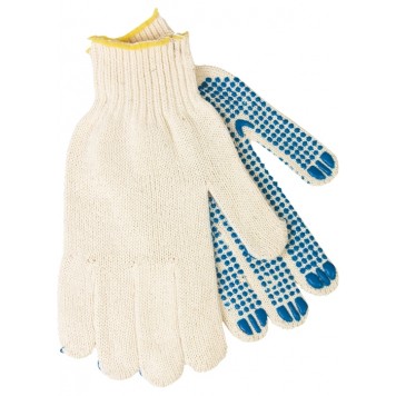 67718 | Перчатки х/б, ПВХ покрытие, "Точка", 5 пар в упаковке, 7 класс Россия, РОССИЯ-1