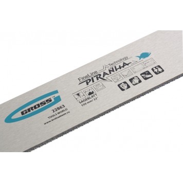 22863 | Пильное полотно для прецизионного стусла, 550 мм, каленый зуб 2D, 18 TPI, GROSS PIRANHA-2