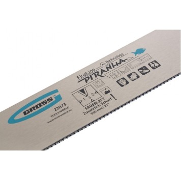 22873 | Пильное полотно для прецизионного стусла, 550 мм, каленый зуб 3D, 18 TPI, GROSS PIRANHA-2