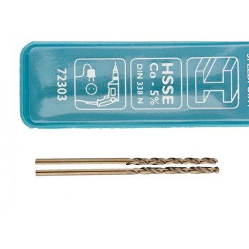 72303 | Сверло спиральное по металлу, 2 мм, HSS-Co, 2 шт, GROSS-2