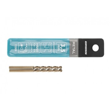 72309 | Сверло спиральное по металлу, 3,5 мм, HSS-Co, 2 шт, GROSS-3