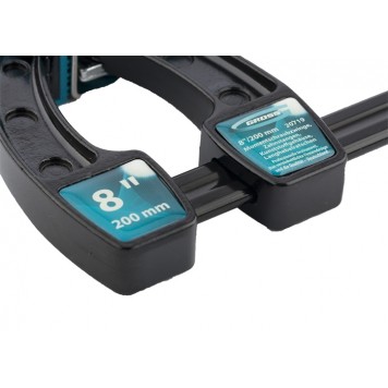 20719 | Струбцина реечная быстрозажимная 8, металлический корпус, рычажный храповой механизм, 200 мм, GROSS-2