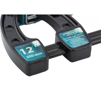 20721 | Струбцина реечная быстрозажимная 12, металлический корпус, рычажный храповой механизм, 300 мм, GROSS-2