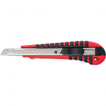 78937 | Нож, 9 мм, выдвижное лезвие, металлическая направляющая, эргономичная двухкомпонентная рукоятка, MATRIX-0