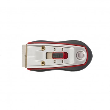 79544 | Скребок, выдвижное лезвие, обрезиненный корпус из нержавеющей стали, 3 запасных лезвия, MATRIX-1