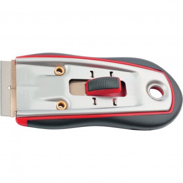 79544 | Скребок, выдвижное лезвие, обрезиненный корпус из нержавеющей стали, 3 запасных лезвия, MATRIX-2