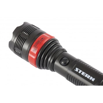90572 | Фонарь бытовой, пластик, 3 W Led, ремешок, зум, 3 режима 100%-50%-строб, 3 х ААА, STERN-1