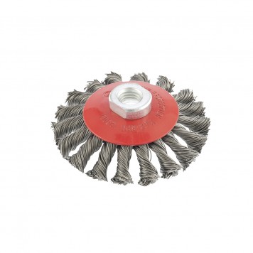 74609 | Щетка для УШМ, 100 мм, М14, "тарелка", крученая проволока 0,5 мм, MATRIX-1