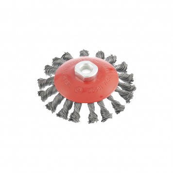 74610 | Щетка для УШМ, 115 мм, М14, "тарелка", крученая проволока 0,5 мм, MATRIX-1