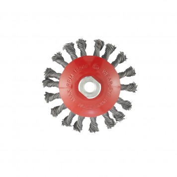 74610 | Щетка для УШМ, 115 мм, М14, "тарелка", крученая проволока 0,5 мм, MATRIX-2