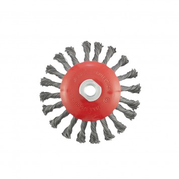 74611 | Щетка для УШМ, 125 мм, М14, "тарелка", крученая проволока 0,5 мм, MATRIX-2