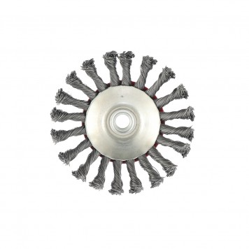 74611 | Щетка для УШМ, 125 мм, М14, "тарелка", крученая проволока 0,5 мм, MATRIX-3