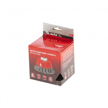 74613 | Щетка для УШМ, 65 мм, М14, "чашка", крученая проволока 0,35 мм, MATRIX-4