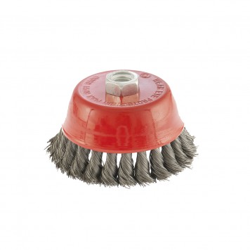 74615 | Щетка для УШМ, 100 мм, М14, "чашка", крученая проволока 0,35 мм, MATRIX-1
