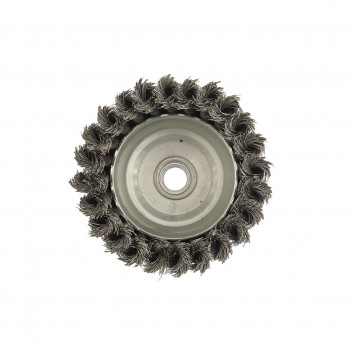 74615 | Щетка для УШМ, 100 мм, М14, "чашка", крученая проволока 0,35 мм, MATRIX-3
