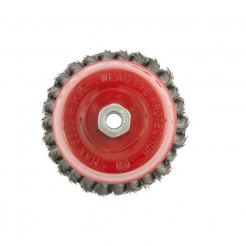 74617 | Щетка для УШМ, 125 мм, М14, "чашка", крученая проволока 0,35 мм, MATRIX-2