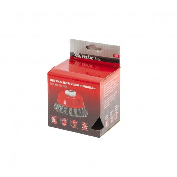 74621 | Щетка для УШМ, 65 мм, М14, "чашка", крученая проволока 0,8 мм, MATRIX-4