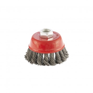 74622 | Щетка для УШМ, 75 мм, М14, "чашка", крученая проволока 0,8 мм, MATRIX-4