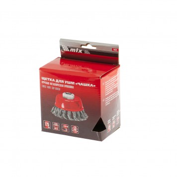 74625 | Щетка для УШМ, 125 мм, М14, "чашка", крученая проволока 0,8 мм, MATRIX-4