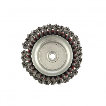 74626 | Щетка для УШМ, 150 мм, М14, "чашка", крученая проволока 0,8 мм, MATRIX-3