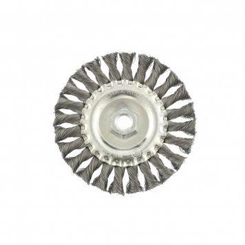 74633 | Щетка для УШМ 125 мм, М14, плоская, крученая проволока 0,35 мм, MATRIX-2