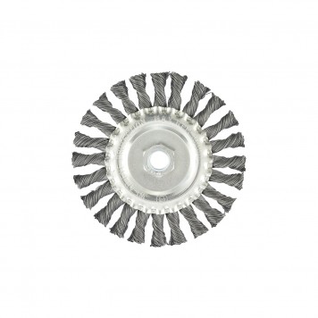 74640 | Щетка для УШМ 125 мм, М14, плоская, крученая проволока 0,5 мм, MATRIX-2