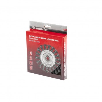 74641 | Щетка для УШМ 150 мм, М14, плоская, крученая проволока 0,5 мм, MATRIX-4