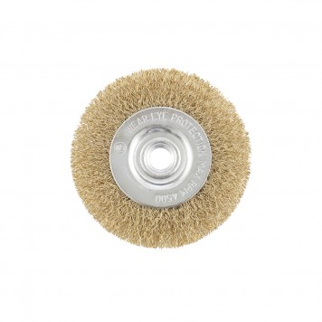 74650 | Щетка для УШМ, 100 мм, М14, плоская, латунированная витая проволока, MATRIX-2