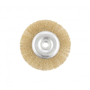74651 | Щетка для УШМ, 125 мм, М14, плоская, латунированная витая проволока, MATRIX-2