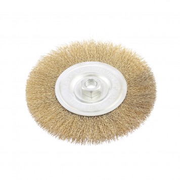 74652 | Щетка для УШМ, 150 мм, М14, плоская, латунированная витая проволока, MATRIX-1