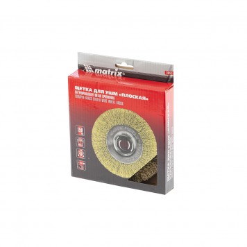 74652 | Щетка для УШМ, 150 мм, М14, плоская, латунированная витая проволока, MATRIX-3