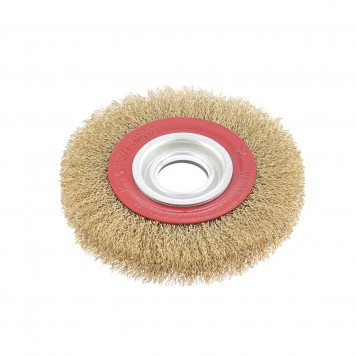 74660 | Щетка для точила, 150 мм, посадка 32 мм, плоская, латунированная витая проволока, MATRIX-1