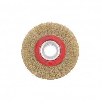 74661 | Щетка для точила, 175 мм, посадка 32 мм, плоская, латунированная витая проволока, MATRIX-2