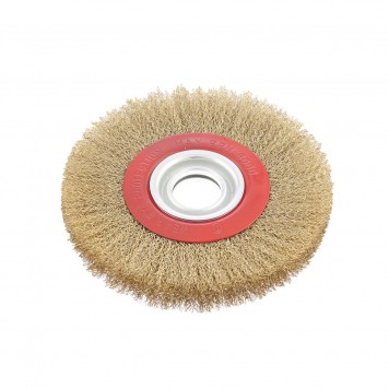 74661 | Щетка для точила, 175 мм, посадка 32 мм, плоская, латунированная витая проволока, MATRIX-1