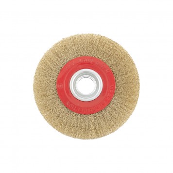 74662 | Щетка для точила, 200 мм, посадка 32 мм, плоская, латунированная витая проволока, MATRIX-2