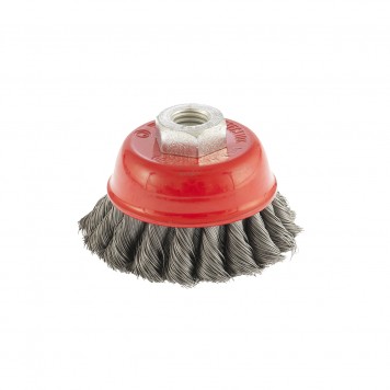 74676 | Щетка для УШМ, 75 мм, М14, "чашка", двухрядная, крученая проволока 0,35 мм, MATRIX-1