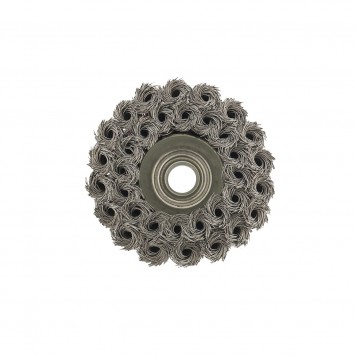 74676 | Щетка для УШМ, 75 мм, М14, "чашка", двухрядная, крученая проволока 0,35 мм, MATRIX-3