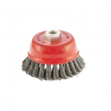 74677 | Щетка для УШМ, 100 мм, М14, "чашка", двухрядная, крученая проволока 0,35 мм, MATRIX-1