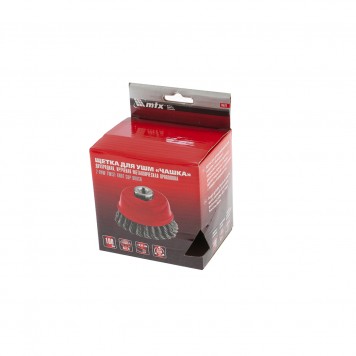 74677 | Щетка для УШМ, 100 мм, М14, "чашка", двухрядная, крученая проволока 0,35 мм, MATRIX-4