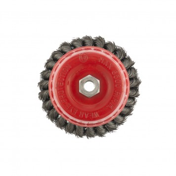 74678 | Щетка для УШМ, 125 мм, М14, "чашка", двухрядная, крученая проволока 0,35 мм, MATRIX-2