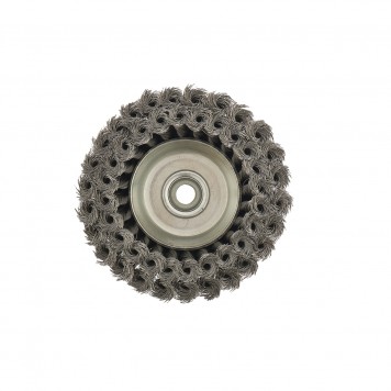 74678 | Щетка для УШМ, 125 мм, М14, "чашка", двухрядная, крученая проволока 0,35 мм, MATRIX-3