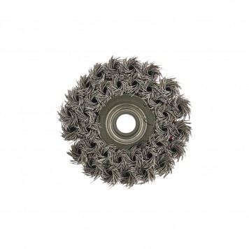 74681 | Щетка для УШМ, 75 мм, М14, "чашка", двухрядная, крученая проволока 0,5 мм, MATRIX-3