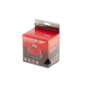 74682 | Щетка для УШМ, 100 мм, М14, "чашка", двухрядная, крученая проволока 0,5 мм, MATRIX-3