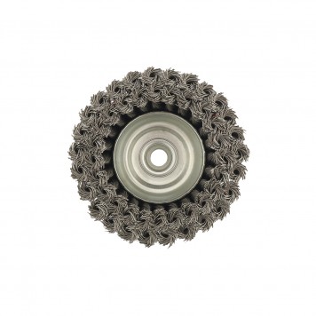 74683 | Щетка для УШМ, 125 мм, М14, "чашка", двухрядная, крученая проволока 0,5 мм, MATRIX-2