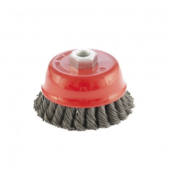 74687 | Щетка для УШМ, 100 мм, М14, "чашка", двухрядная, крученая проволока 0,8 мм, MATRIX-1