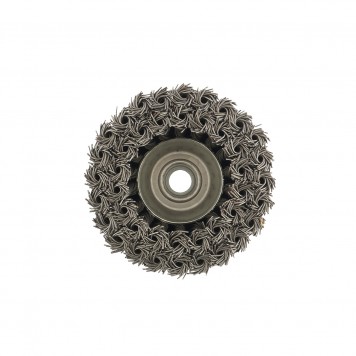 74687 | Щетка для УШМ, 100 мм, М14, "чашка", двухрядная, крученая проволока 0,8 мм, MATRIX-3