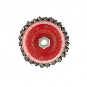 74688 | Щетка для УШМ, 125 мм, М14, "чашка", двухрядная, крученая проволока 0,8 мм, MATRIX-1